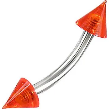 Piercing Obočovka - červené hroty - piercing do obočí