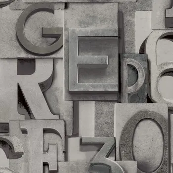 Tapeta Vliesová tapeta na zed, 3D číslice a písmena WL2302, Wanderlust, Grandeco