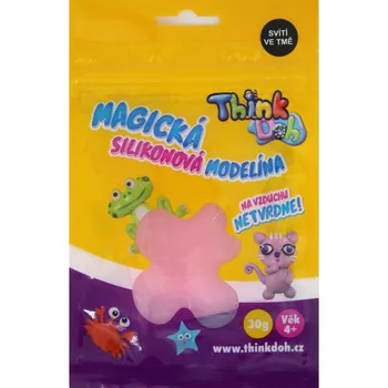 Modelovací hmota SILIKONOVÁ MODELÍNA THINK DOH - SVÍTÍCÍ-RŮŽOVÁ, (TD29639-N62)