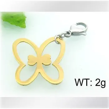 Přívěsek Motýl ve zlaté barvě - ocelový přívěsek