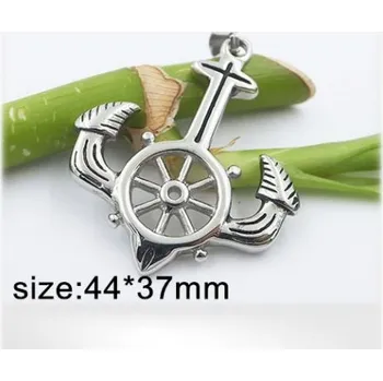 Přívěsek Kotva s kormidlem uprostřed - ocelový přívěsek