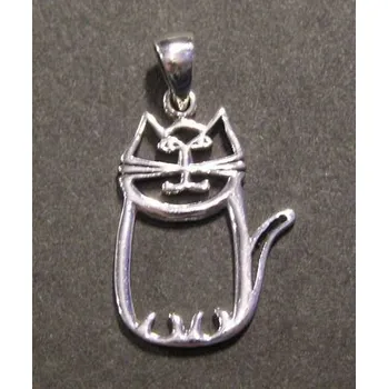 Přívěsek Stylizovaná kočka - stříbrný přívěsek