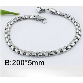 Řetízek Ocelový náramek - 20cm, šířka 5mm