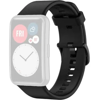 Řemínek na hodinky Silikonový řemínek Ricardo 20mm (pro Huawei Watch Fit), černý, + příslušenství na výměnu