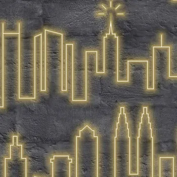 Tapeta Vliesová neonová tapeta na zeď - New York - M53102, Loft, Ugépa
