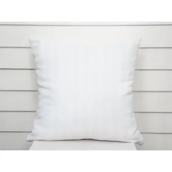 Povlak na dekorativní polštářek Damaškový povlak na polštář Atlas Gradl DM-011 Bílý - proužky 2 cm 35 x 45 cm