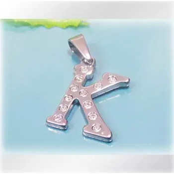 Přívěsek Zdobený ocelový přívěsek - písmeno K