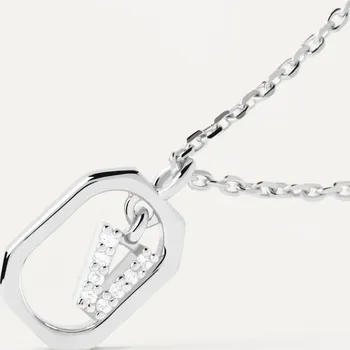 Módní doplněk PDPAOLA Stříbrný náhrdelník s písmenem V