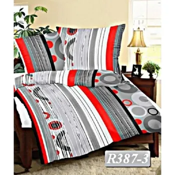 Povlečení POVLEČENÍ krep kruhy červená