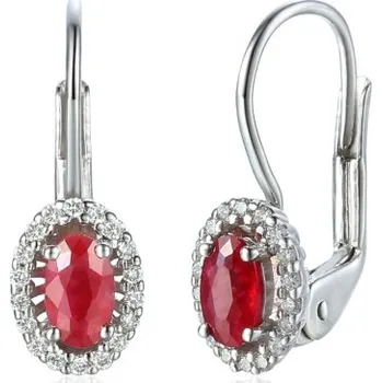 Náušnice Diamantové náušnice Melina, bílé zlato s brilianty a rubíny Materiál šperku: Bílé zlato