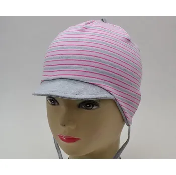 Čepice Čepice vázací s kšiltem RDX 0461 Proužek Barva: šedá, Velikost: 2 (1-3 roky)