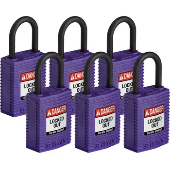 Visací zámek Nylonový zámek s nylonovým okem SafeKey kompakt,fialová,6 ks