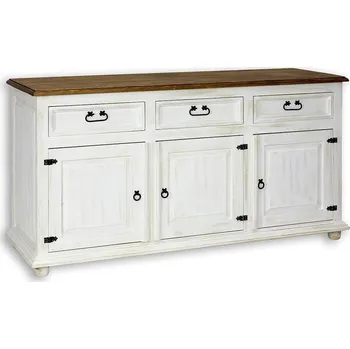 Komoda Rustikální komoda WHITE HOME COM01 Barevné provedení: Bílý vosk K17 - bezbarvý vosk K09