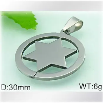 Přívěsek Šesticípá hvězda v kruhu - ocelový přívěsek