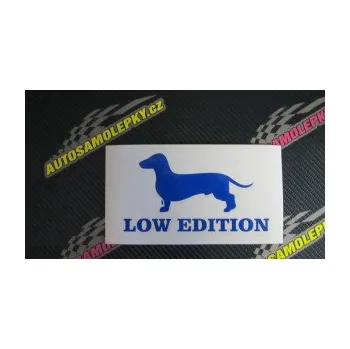 Polep vozidla SAMOLEPKA Low edition levá nápis (10 - červená) NA AUTO, NÁLEPKA, FÓLIE, POLEP, TUNING, VLASTNÍ TEXT, TISK, AUTOSAMOLEPKY.cz, POLEPY, OBRÁZEK, LOGO, SAMOLEPKY