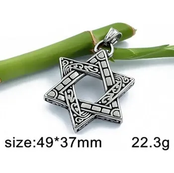 Přívěsek Hexagram ocelový přívěsek - 49x37mm