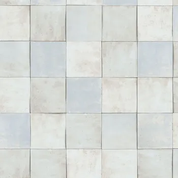 Tapeta Šedo-modrá geometrická vliesová tapeta s vinylovým povrchem 45712 Zellige, Marburg