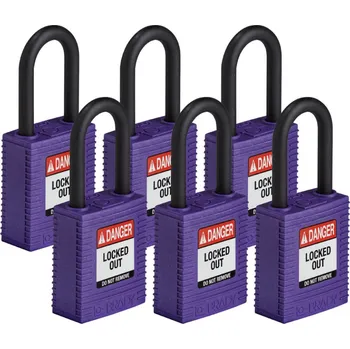 Visací zámek Nylonový zámek s nylonovým okem SafeKey standard,fialová,6 ks