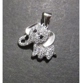 Přívěsek Slon - přívěsek ze stříbra vykládaný umělými mikrozirkony