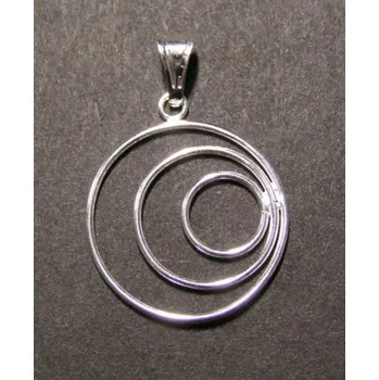 Přívěsek Decentralizované soustředné kružnice - stříbrný přívěsek / přívěsek ze stříbra