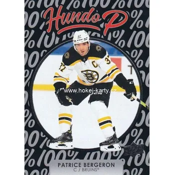 Karetní hra insert karta PATRICE BERGERON 21-22 UD Ser. 1 Hundo P číslo HP-15