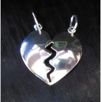Přívěsek Rozlomitelné hladké srdce - přívěsek ze stříbra