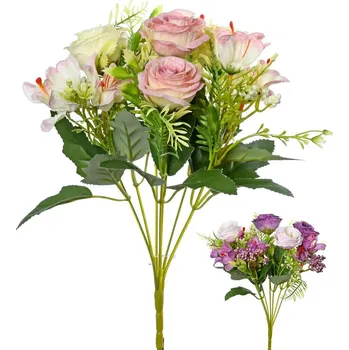 umělá květina Květinový svazek, růže, MIX barev, 30cm, 1ks (208256)