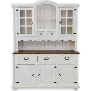 Knihovna Rustikální kredenc WHITE HOME VIT01 Barevné provedení: Antická bílá K16 - bezbarvý vosk K09