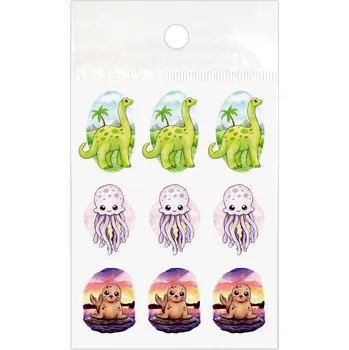 samolepka Samolepky, medúza, lachtan, dinosaurus, 9 ks na archu