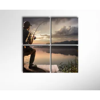 Obraz Malvis ® Obraz Rybář na molu ROZMĚR (šířka x výška): čtyřdílný čtverec 80x80 cm