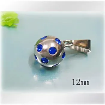 Přívěsek Kulička s tmavě modrým zdobením - ocelový přívěsek