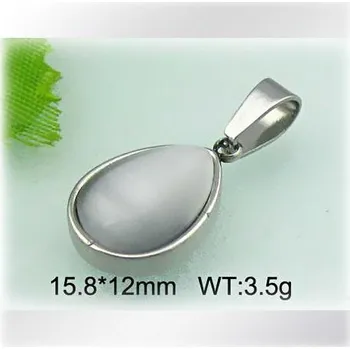 Přívěsek Kapka bílo-šedé barvy - ocelový přívěsek