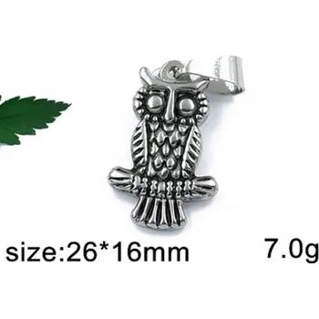 Přívěsek Sova - ocelový přívěsek - 26x16mm