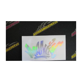 Polep vozidla SAMOLEPKA Maniac - graffiti (10 - červená) NA AUTO, NÁLEPKA, FÓLIE, POLEP, TUNING, VLASTNÍ TEXT, TISK, AUTOSAMOLEPKY.cz, POLEPY, OBRÁZEK, LOGO, SAMOLEPKY