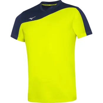 Pánské sportovní tričko Mizuno Authentic Myou Tee/Yellow Fluo/Navy Velikost: XXL