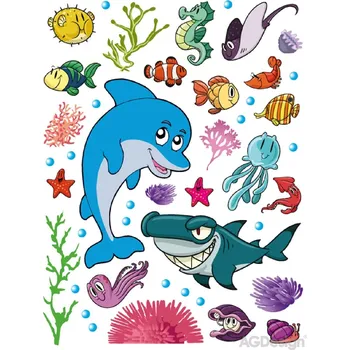 Samolepka / samolepící dekorace na zeď K 0823, Delfín, AG Design