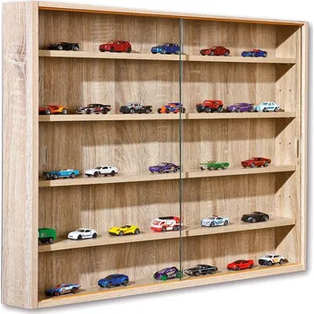 Knihovna Inter Link Vitrína pro sběratele 4 police dub sonoma