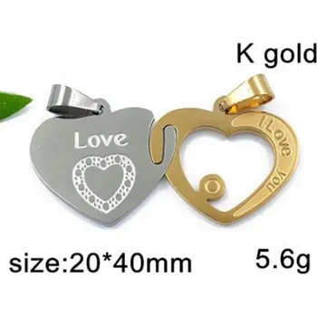 Přívěsek Rozdělitelný přívěsek - dvě srdce 20x40mm