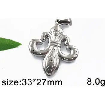 Přívěsek Lilie - 33x27mm - ocelový přívěsek