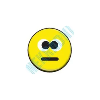 Smajlík s malýma očima a rovnými ústy - button