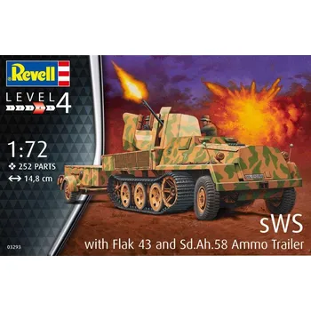 Plastikový model Revell sWS mit Flak-Aufbau als Sfl. mit 3,7cm Flak 43 1:72 03293