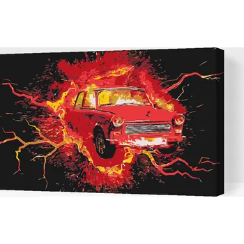 Malování podle čísel - Trabant Velikost: 40x60cm, Rámování: Pouze srolované plátno