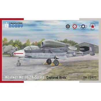 Plastikový model 1/72 He 162A Spatz 'Captured Birds' (4x camo)