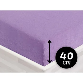 Prostěradlo Froté napínací prostěradlo na extra vysokou matraci FR-012 Levandulové 140 x 200 - výška 40 cm