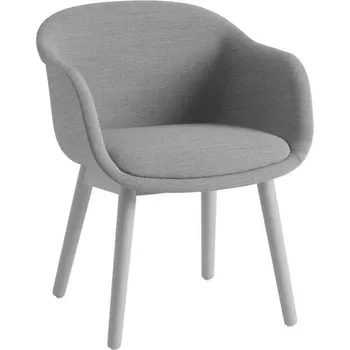 Jídelní židle Muuto Židle Fiber Conference Armchair Wood Base, grey/Remix 133