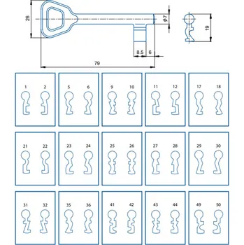 Klíč tvarový BB 01-15 (profil č.43 / 1ks)
