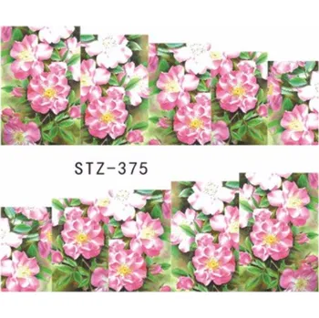 Umělé nehty Barevné vodolepky na nehty - KVĚTINOVÝ MOTIV LUX A075 (Obtisky na nehty Květiny A075)