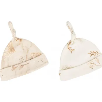 Kojenecká čepice Sleepee Dětské čepice 2-4 měsíce - sada dvou kusů Bohemian Sand/Bohemian Botanic