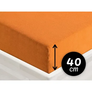 Prostěradlo Froté napínací prostěradlo na extra vysokou matraci FR-006 Oranžové 90 x 200 - výška 40 cm