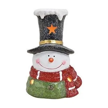 Vánoční dekorace Vánoce - Svícen sněhulák